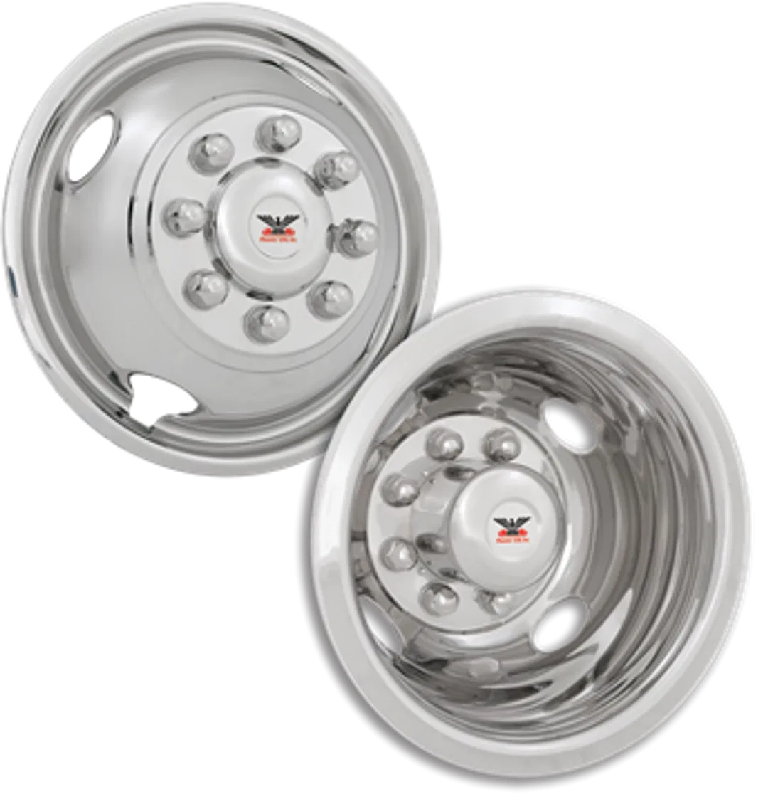NF23 – PHOENIX USA Wheel Simulator, Fits 17 Inch Diameter 8 Lug Wheels Polished Stainless Steel Bolt-On Does Not Fit ...